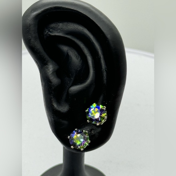 Vitrail Medium 8mm Crystal Stud Earrings Made with Swarovski Crystals - Picture 8 of 8